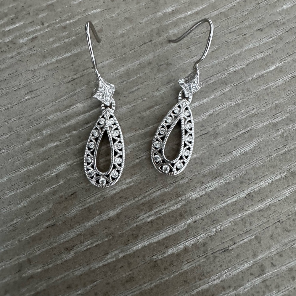 Tacori Silver Filigree Drop Earrings